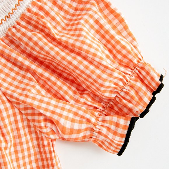 Boutique Pumpkin Girls Embroidered Smocked Dress - Picture 3 of 4